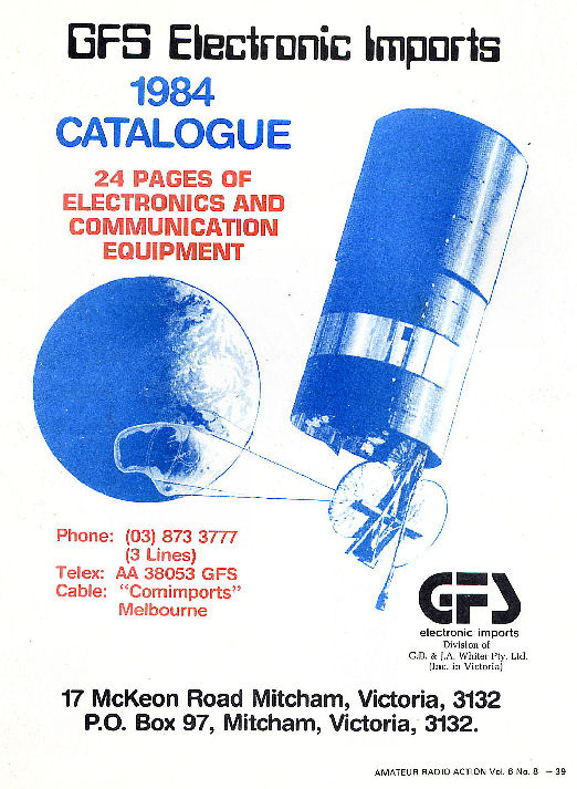 GFS Electronic Imports 1984 Catalogue Front Cover