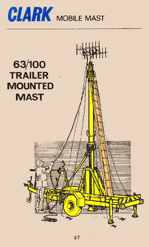 Clark Masts Type 63/100, 30 metre Trailer Mounted Mast